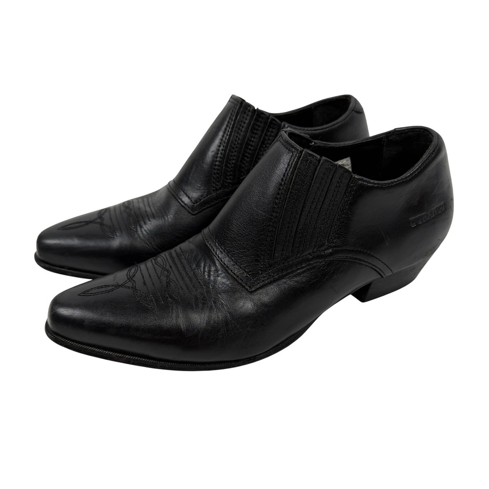 Durango Western Leather Ankle Booties 9 Black Pointed Toe Embroidered